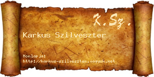 Karkus Szilveszter névjegykártya